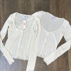 Out From Under Irban Outfitters Ribbed Button-Up Women's Top